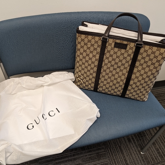 Gucci Unisex Brown Original GG Shopping Tote Handbag 449169 - Picture 1 of 8